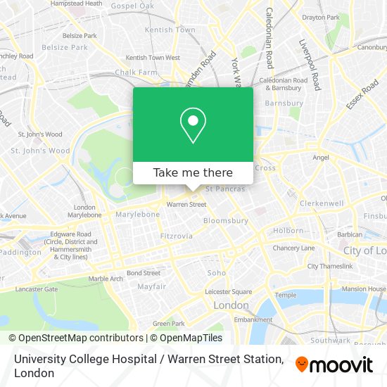 University College Hospital / Warren Street Station map