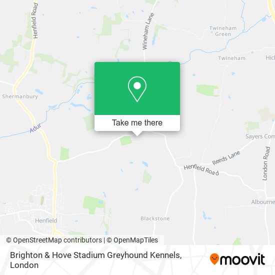 Brighton & Hove Greyhound Kennels map