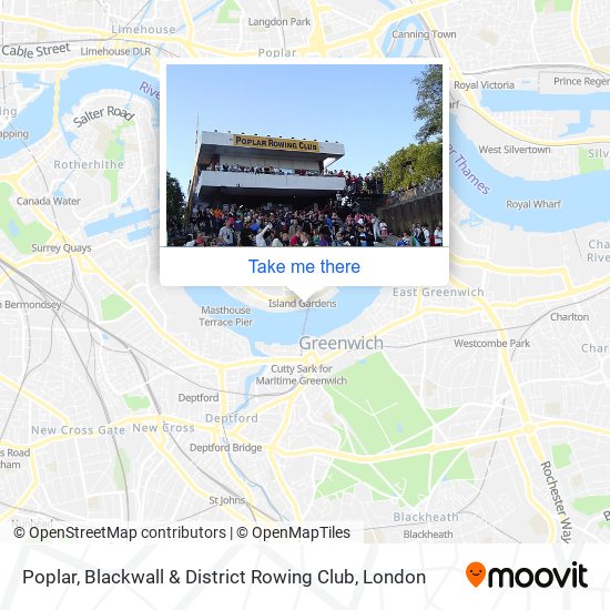 Poplar, Blackwall & District Rowing Club map