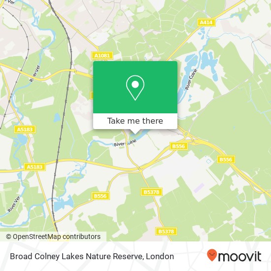 Broad Colney Lakes Nature Reserve map