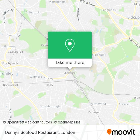 How to get to Denny s Seafood Restaurant in Chislehurst by Bus