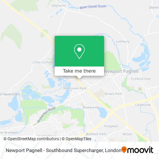 Newport Pagnell - Southbound Supercharger map