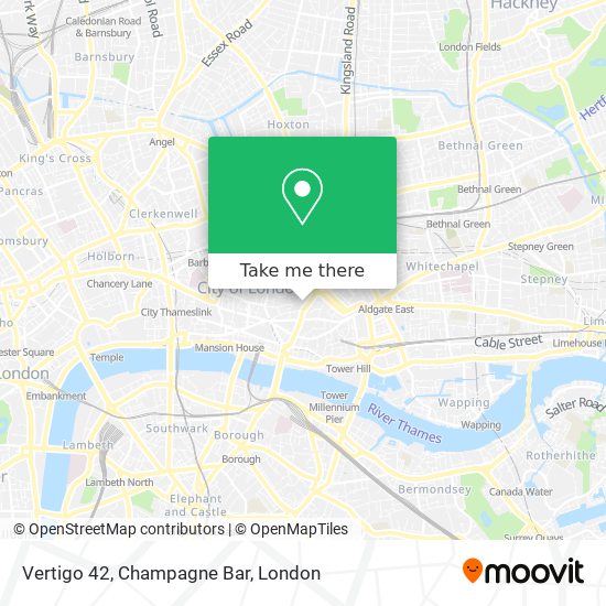 Vertigo 42, Champagne Bar map