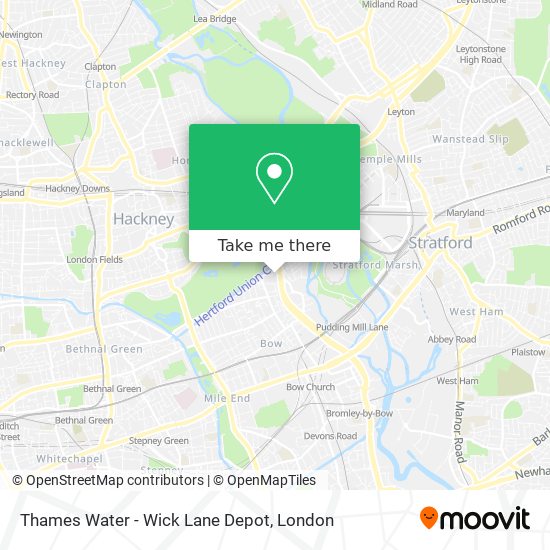 Thames Water - Wick Lane Depot map