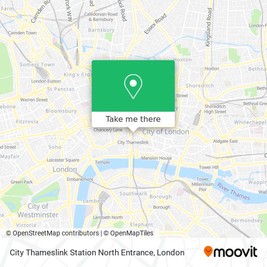 City Thameslink Station North Entrance map