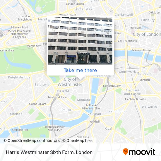 Harris Westminster Sixth Form map