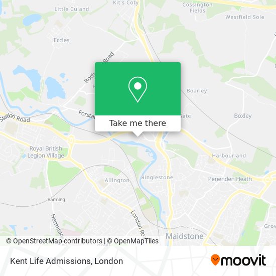 Kent Life Admissions map