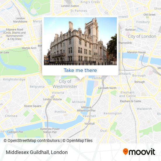 Middlesex Guildhall map