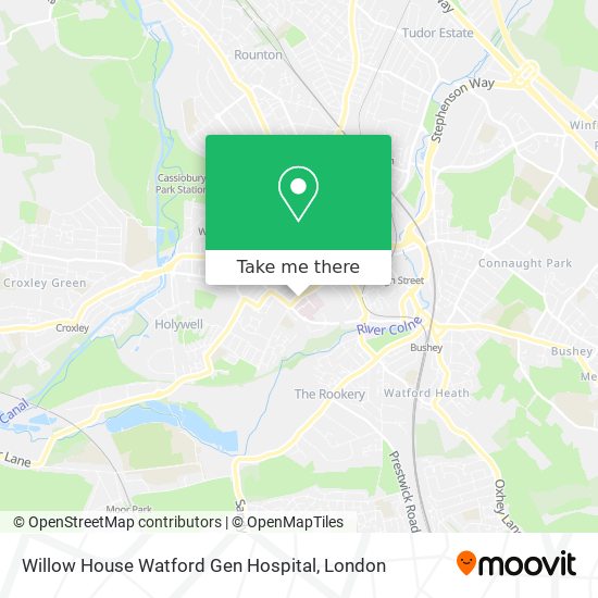 Willow House Watford Gen Hospital map