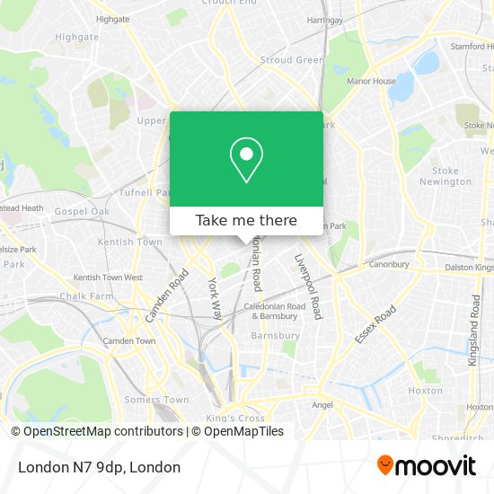 London N7 9dp map