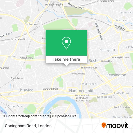 Coningham Road map