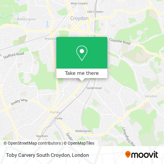 Toby Carvery South Croydon map