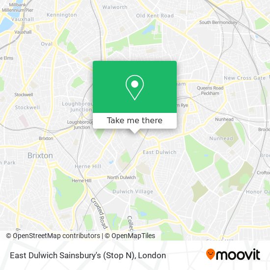 East Dulwich Sainsbury's (Stop N) map