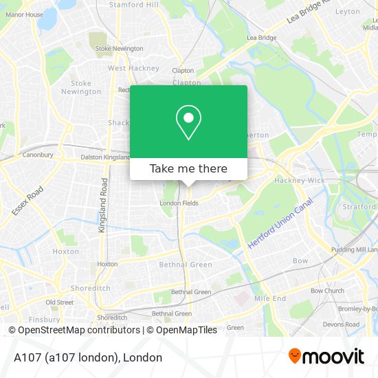 A107 (a107 london) map