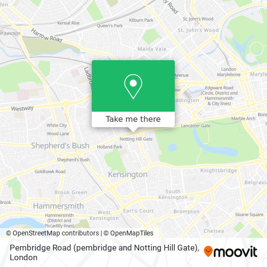 Pembridge Road (pembridge and Notting Hill Gate) map