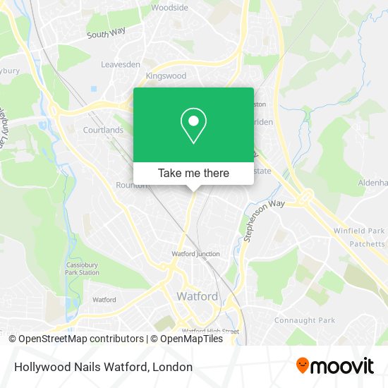Hollywood Nails Watford map