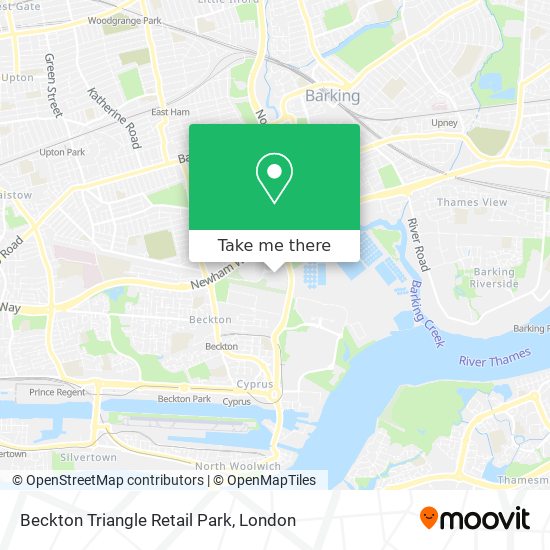 Beckton Triangle Retail Park map