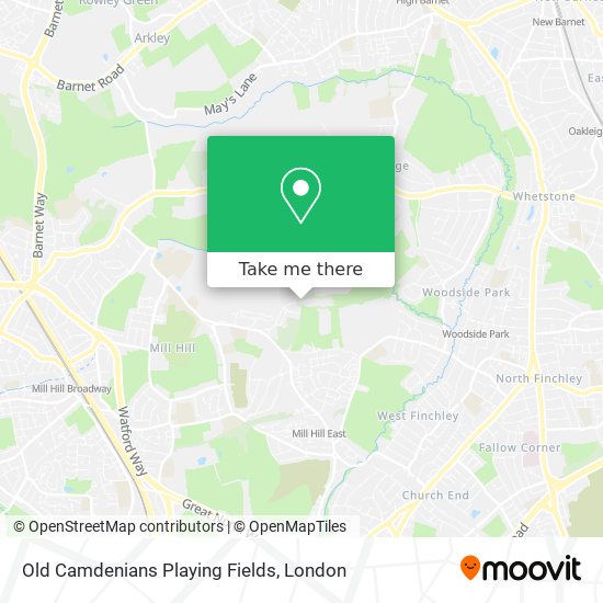 Old Camdenians Playing Fields map