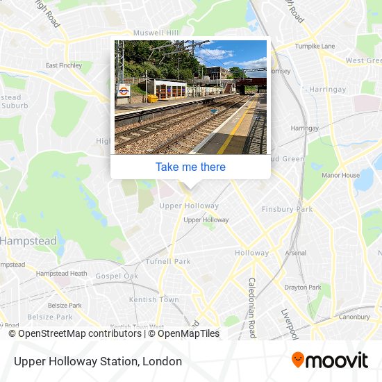 Upper Holloway Station map