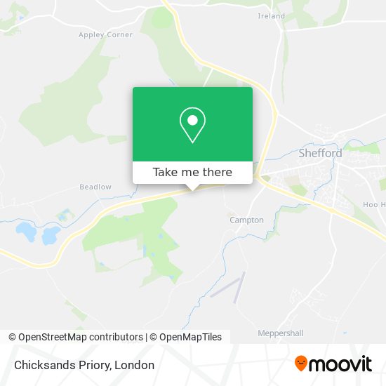 Chicksands Priory map