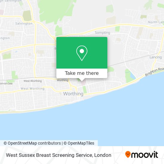 West Sussex Breast Screening Service map