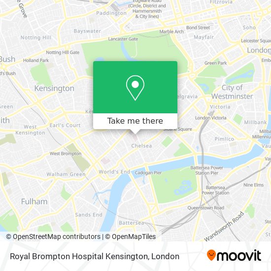 Royal Brompton Hospital Kensington map