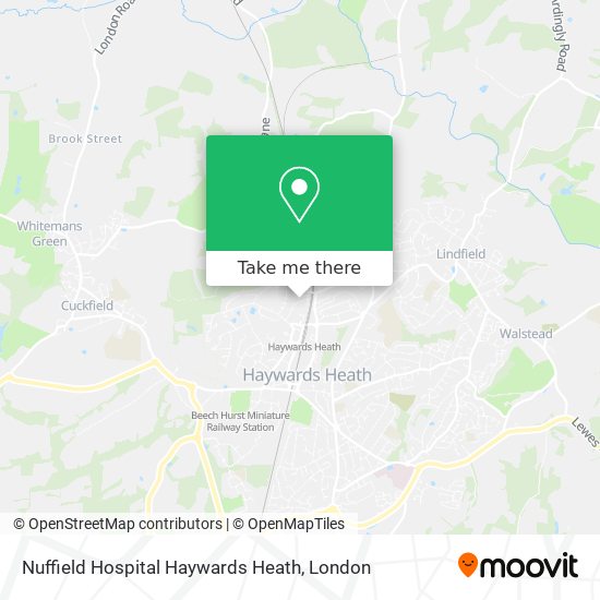 Nuffield Hospital Haywards Heath map