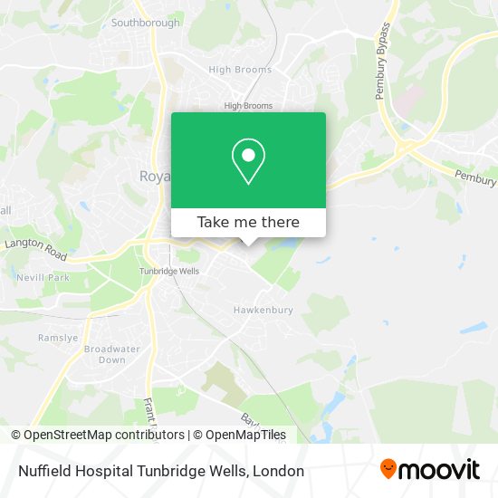 Nuffield Hospital Tunbridge Wells map