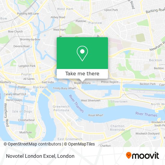 Novotel London Excel map