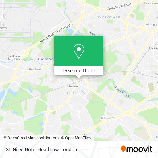 St. Giles Hotel Heathrow map