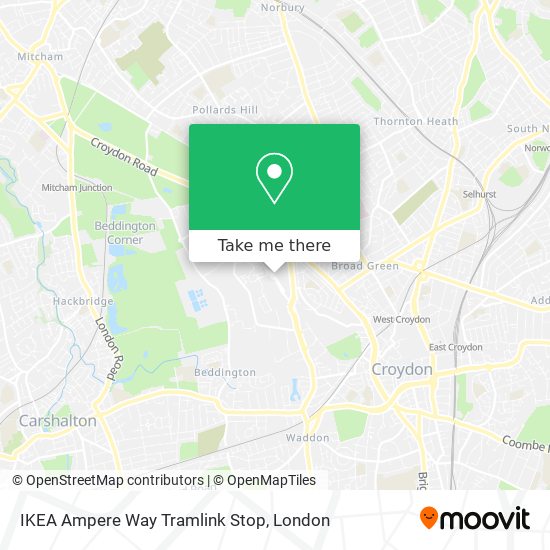IKEA Ampere Way Tramlink Stop map
