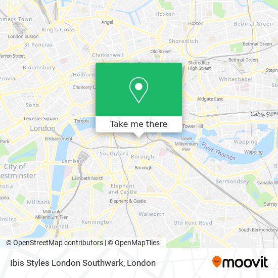 Ibis Styles London Southwark map