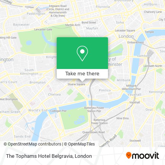 The Tophams Hotel Belgravia map