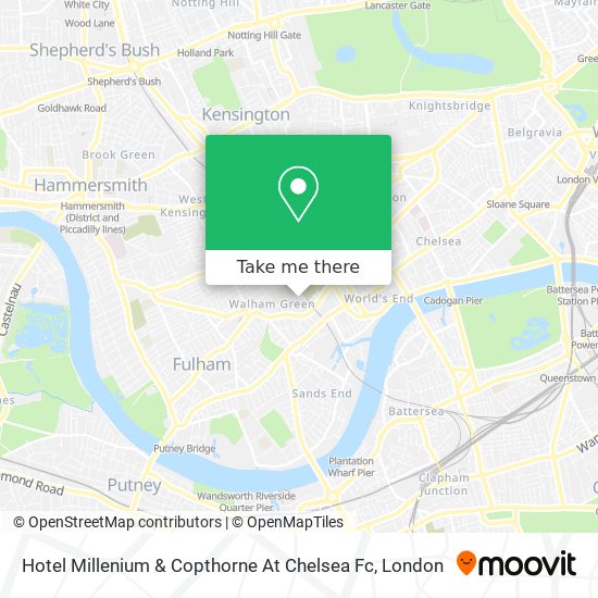 Hotel Millenium & Copthorne At Chelsea Fc map