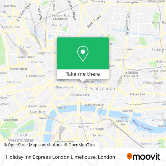 Holiday Inn Express London Limehouse map