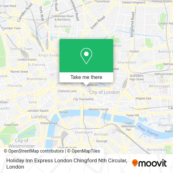 Holiday Inn Express London Chingford Nth Circular map