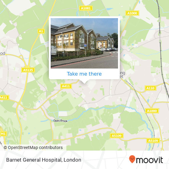 Barnet General Hospital map