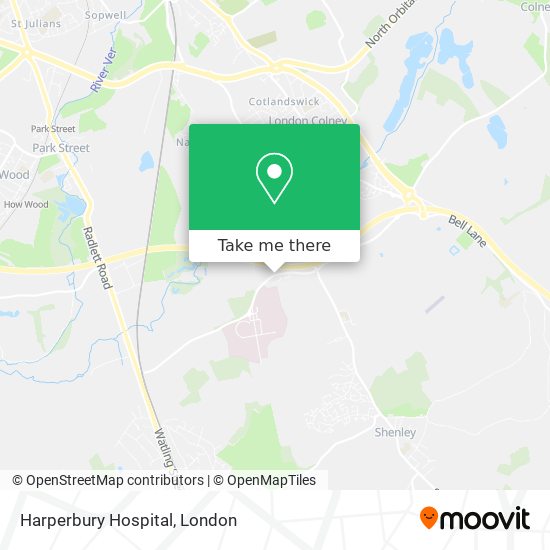 Harperbury Hospital map