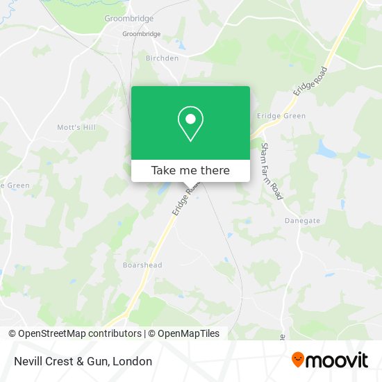 Nevill Crest & Gun map