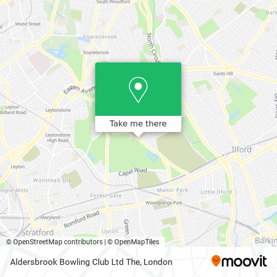 Aldersbrook Bowling Club Ltd The map