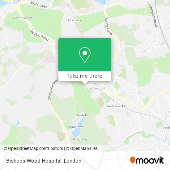 Bishops Wood Hospital map