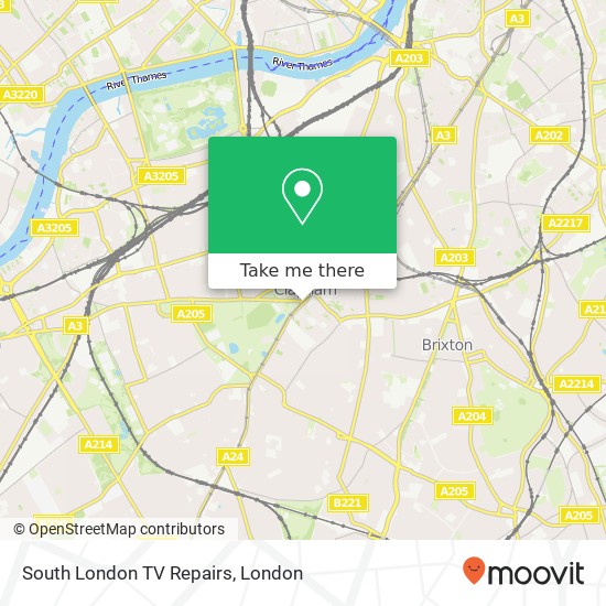 South London TV Repairs map