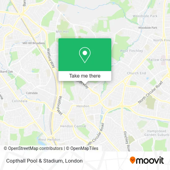 Copthall Pool & Stadium map