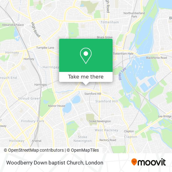 Woodberry Down baptist Church map