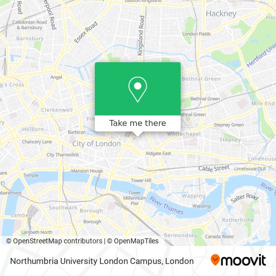 Northumbria University London Campus map