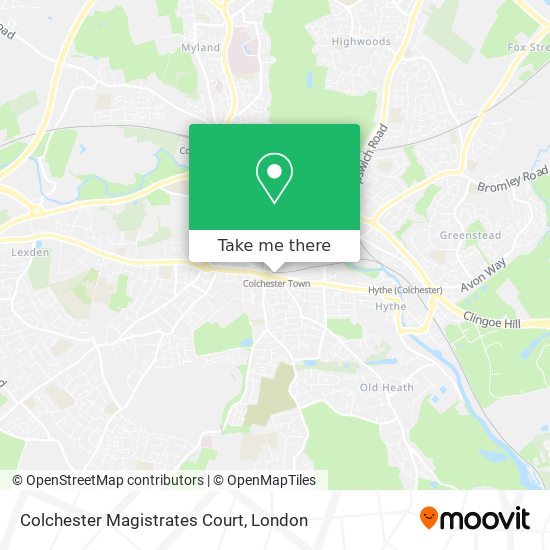 Colchester Magistrates Court map