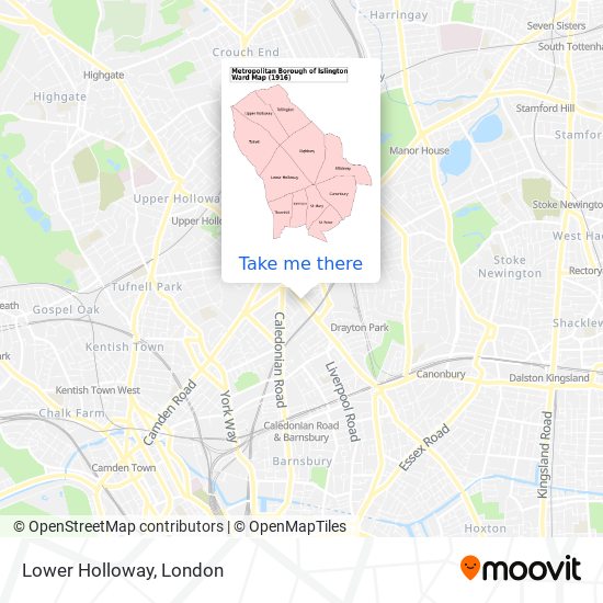 Lower Holloway map