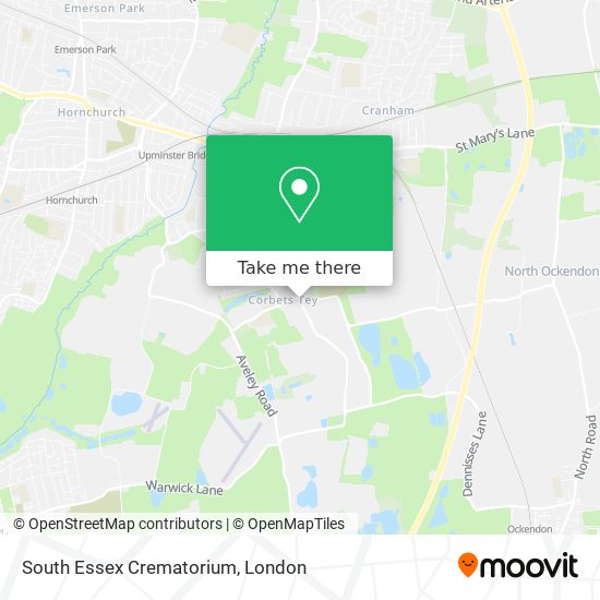 South Essex Crematorium map