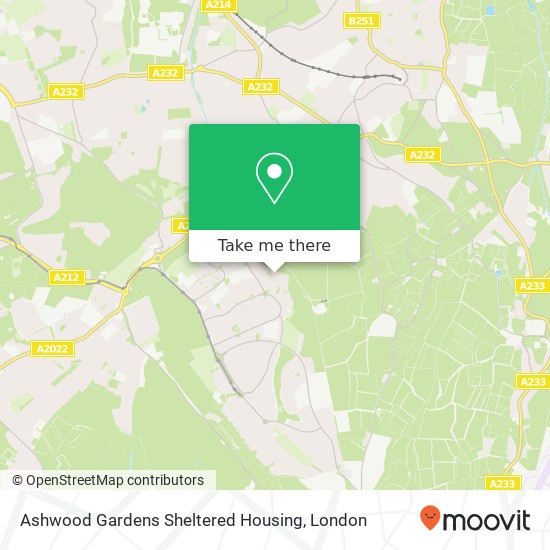 Ashwood Gardens Sheltered Housing map