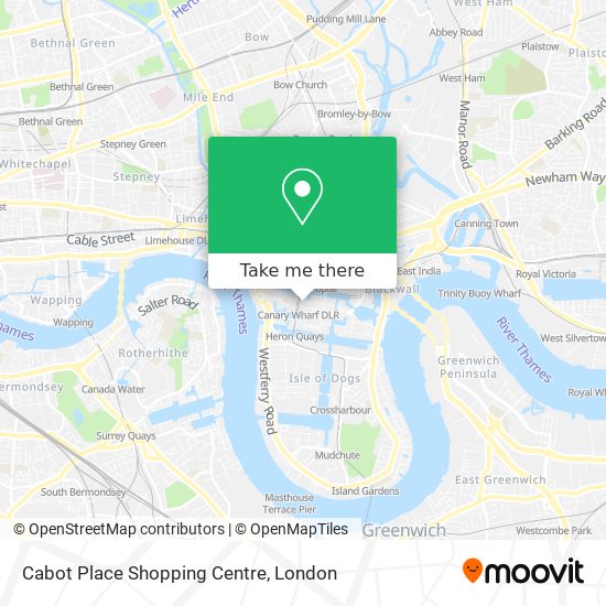 Cabot Place Shopping Centre map